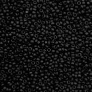 Miyuki rocailles kralen 15/0 - Opaque matte black 15-401f